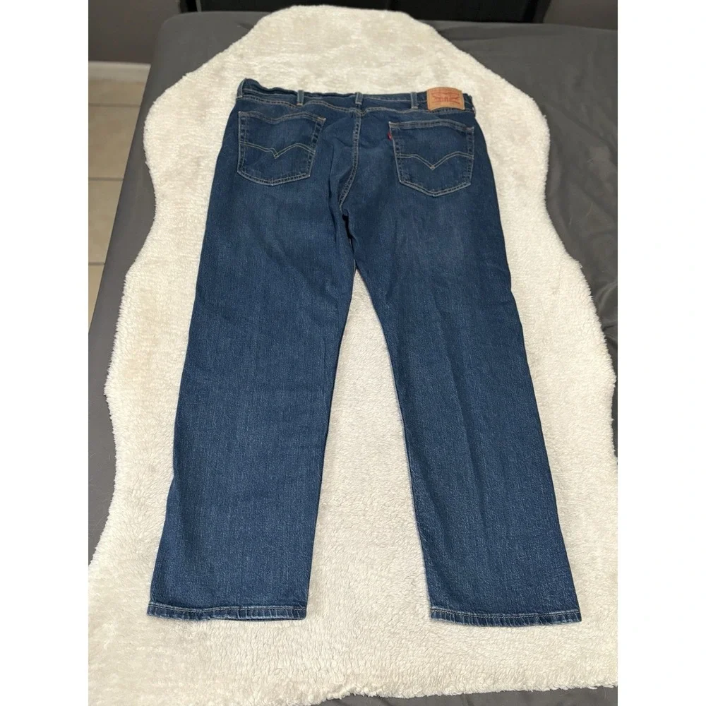 Levis 505 Mens Blue Straight Jeans Size 40x30 Cotton‎ Denim Pants Stretch